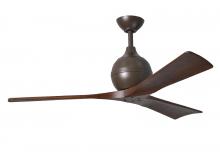 Matthews Fan Company IR3-TB-WA-52 - Irene-3 - Three Blade Paddle Fan - 52" - Textured Bronze Finish - Walnut Tone Blades