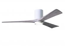 Matthews Fan Company IR3HLK-WH-BW-60 - Irene-3HLK-60" Three Blade Flush Mount Paddle Fan-5CCT Integrated LED-Gloss White Finish