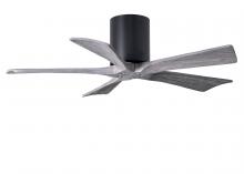 Matthews Fan Company IR5H-BK-BW-42 - Irene-5H - 42" Five Blade Flush Mount Paddle Fan - Matte Black Finish - Barn Wood Tone Blades