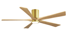 Matthews Fan Company IR5HLK-BRBR-LM-60 - Irene-5HLK-60" Five Blade Flush Mount Paddle Fan-5CCT Integrated LED-Brushed Brass Finish