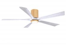 Matthews Fan Company IR5HLK-LM-MWH-60 - Irene-5HLK-60" Five Blade Flush Mount Paddle Fan-5CCT Integrated LED-Light Maple Tone Finish