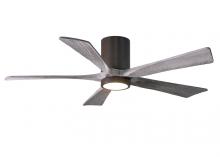 Matthews Fan Company IR5HLK-TB-BW-52 - Irene-5HLK-52" Five Blade Flush Mount Paddle Fan-5CCT Integrated LED-Textured Bronze Finish