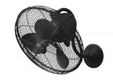 Matthews Fan Company LL-BK - Laura - Oscillating Wall Fan - Matte Black Finish - Matte Black Blades