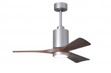 Matthews Fan Company PA3-BN-WA-42 - Patricia-3-42" Three Blade Ceiling Fan-5CCT Integrated LED-Brushed Nickel Finish-Walnut Tone Bla