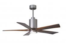 Matthews Fan Company PA5-BN-WA-52 - Patricia-5-52" Five Blade Ceiling Fan-5CCT Integrated LED-Brushed Nickel Finish-Walnut Tone Blad