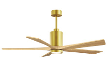 Matthews Fan Company PA5-BRBR-LM-60 - Patricia-5-60" Five Blade Ceiling Fan-5CCT Integrated LED-Brushed Brass Finish