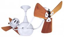 Matthews Fan Company VB-WH-WD - Vent Bettina - Rotational Ceiling Fan - Gloss White Finish - Mahogany Tone Blades