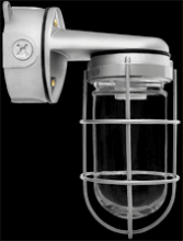 RAB Lighting VXBR100GS - VAPORPROOF VXBR 100W WALL BRACKET 4 INCHES BOX 1/2 INCH SILVER GLOBEGLOBE WIRE GUARD