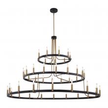 Justice Design Group NSH-8049-MBBR - Clayton 60" 3-Tier 45-Light Chandelier