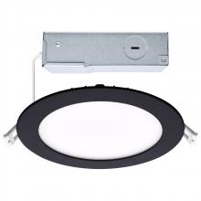 Satco Products Inc. S11875R1 - 12 Watt LED Direct Wire Downlight; 6-Inch; CCT Selectable; Round; Remote Driver; Black Finish