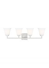 Generation Lighting 4413704-962 - Ellis Harper classic 4-light indoor dimmable bath vanity wall sconce in brushed nickel silver finish