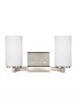 Generation Lighting 4439102-962 - Hettinger transitional 2-light indoor dimmable bath vanity wall sconce in brushed nickel silver fini