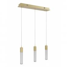 Avenue Lighting HF1900-3-BOA-BB - Boa  37" Multi Pendant in Brushed Brass with Studded Glass