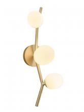 Avenue Lighting HF4803-WHT - Hampton 22" Wall Sconce in Brushed Brass with White Glass