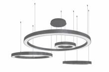 Avenue Lighting HF4444-BK - Aria 64" LED 4-Ring Multi Pendant in Polished Black Gunmetal Chrome