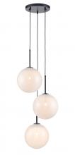 Avenue Lighting HF4233-BK-WHT - Delilah 3-Light Multi Pendant in Black with White Glass