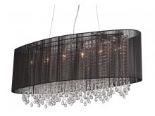 Avenue Lighting HF1503-BLK - Beverly Dr.39 "  Oval Chandelier with Black Silk String Shade