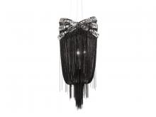 Avenue Lighting HF1608-BLK - Wilshire Blvd. 36"  Chain and  Smoke Crystal Wall  Sconce in Black Chrome