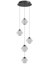 Avenue Lighting HF3905-BK - Beluga 5-Light Multi Pendant in Black with Acrylic Faceted Spheres