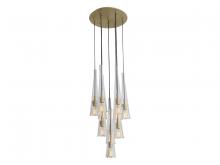 Avenue Lighting HF8132-BB - Abbey Park 10-Light Multi Pendant in Brushed Brass with Clear Martini Glass