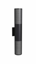 Avenue Lighting AV2824-BLK - Avenue Outdoor 24" Cylindrical Sconce with  Perforated Grid Black Frame