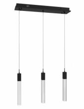 Avenue Lighting HF1900-3-GL-BB-SNW - The Original Glacier Collection 3 Light Linear Multi Pendant in Brushed Brass with Snow Crystal
