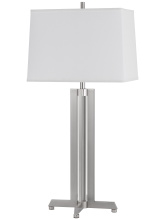 CAL Lighting BO-3214TB-BS - 100W Lakewood metal table lamp with rectangular hardback fabric shade