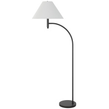 CAL Lighting BO-3242FL-GR - 150W 3 way Groton metal mini arc floor lamp with hardback fabric shade