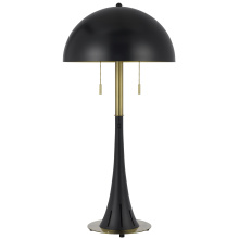 CAL Lighting BO-3250DK - Orbit Noir 40W x 2 two tone metal table lamp with double pull chain and LED 2W night light