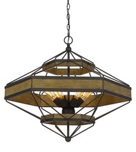 CAL Lighting FX-3702-6 - Alicante 60W X 6 Pine Wood/Metal Chandelier (Edison Bulbs Not included)