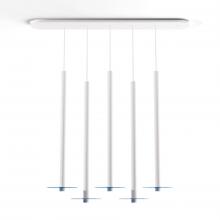 Koncept Inc CMP-L5-S-36-MWT+GBLU9 - Combi Pendant 36" Linear 5 Combo Matte White with Matte White Canopy