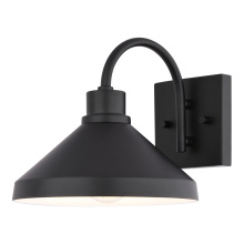 Vaxcel International T0801 - Highland Park 9-in. W Outdoor Wall Light Matte Black and White