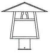 Arroyo Craftsman CP-12DGW-RC - 12" carmel post mount with dart overlay
