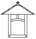 Arroyo Craftsman EW-16ACS-VP - 16" evergreen flush wall mount with classic arch overlay