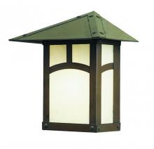 Arroyo Craftsman EW-7AF-RC - 7" evergreen flush wall mount with classic arch overlay