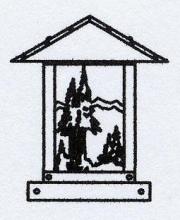 Arroyo Craftsman TRC-9MNM-S - 9" timber ridge column mount with mountain filigree
