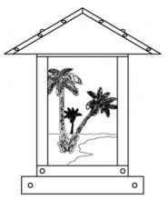 Arroyo Craftsman TRC-9PTM-MB - 9" timber ridge column mount with palm tree filigree