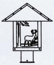 Arroyo Craftsman TRP-12DRAM-BZ - 12" timber ridge post mount with deer filigree