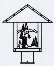 Arroyo Craftsman TRP-12MNCS-RC - 12" timber ridge post mount with mountain filigree