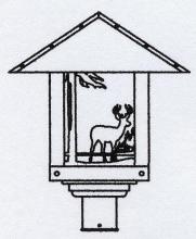 Arroyo Craftsman TRP-16DRRM-P - 16" timber ridge post mount with deer filigree