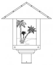 Arroyo Craftsman TRP-16PTM-MB - 16" timber ridge post mount with palm tree  filigree
