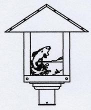 Arroyo Craftsman TRP-16TROF-RC - 16" timber ridge post mount with trout filigree