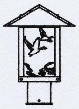 Arroyo Craftsman TRP-9GSM-MB - 9" timber ridge post mount with goose filigree