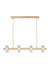 Visual Comfort & Co. Modern Collection KWLS20927CNB - Kelly Wearstler Laurel 4-light dimmable LED large linear chandelier with natural brass finish