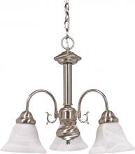 Nuvo 60/182 - Ballerina; 3 Light; 20 in.; Chandelier with Alabaster Glass Bell Shades; Brushed Nickel Finish