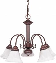 Nuvo 60/183 - Ballerina; 5 Light; 24 in.; Chandelier with Alabaster Glass Bell Shades; Old Bronze Finish