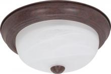 Nuvo 60/205 - 2 Light; 11 in.; Flush Mount; Alabaster Glass; Old Bronze Finish