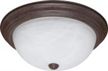 Nuvo 60/207 - 3 Light; 15 in.; Flush Mount; Alabaster Glass; Old Bronze Finish