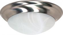 Nuvo 60/285 - 3 Light; 17 in.; Flush Mount; Twist and Lock with Alabaster Glass; Brushed Nickel Finish