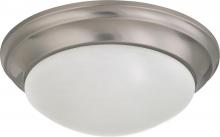 Nuvo 60/3272 - 2 Light; 14 in.; Flush Mount Twist and Lock with Frosted White Glass; Brushed Nickel Finish